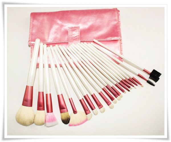 Kit 20 Pincéis Rosa e Branco (Frete Grátis)